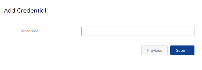 "username" field populates in Credentials page