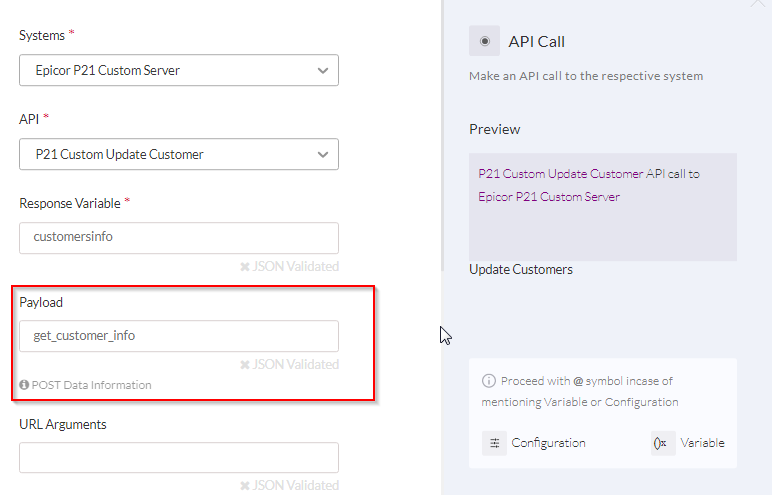 Setting Body data in the API Call Handler