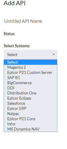 Selecting System while adding a new API in API Manager