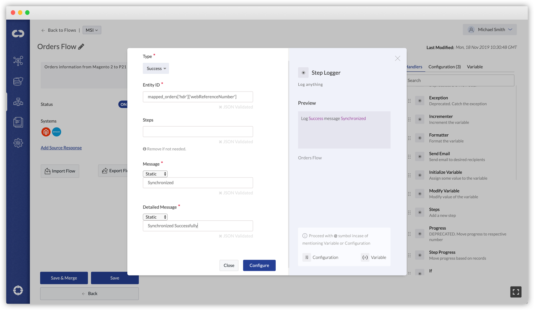 Step Logger Handler