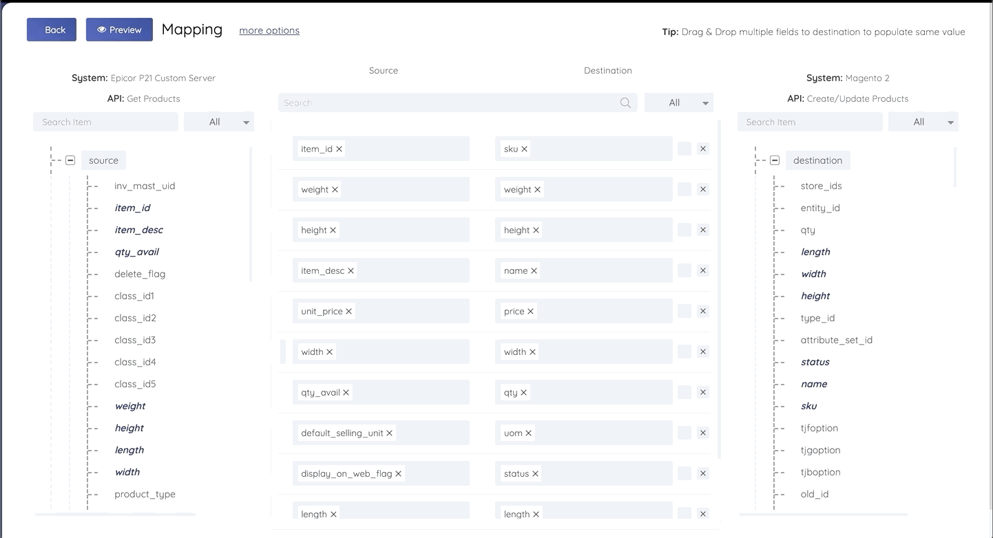 Drag and Drop feature in Mapping