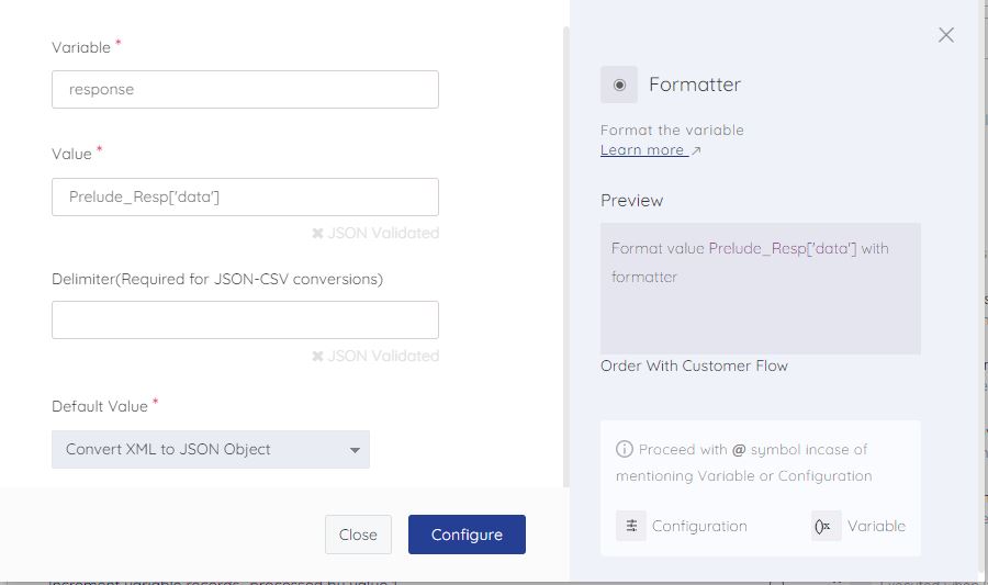 Using the Formatter handler to convert XML to JSON